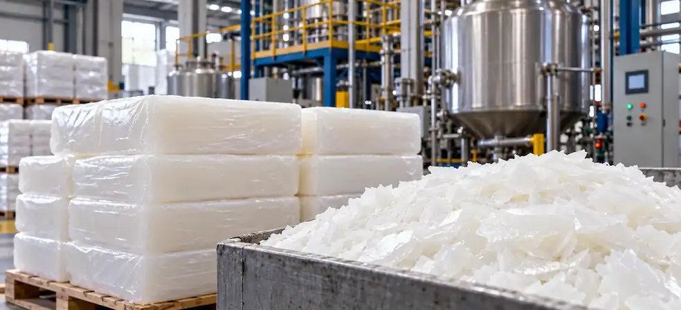 Petroleum wax types and industrial applications in a paraffin wax manufacturing facility