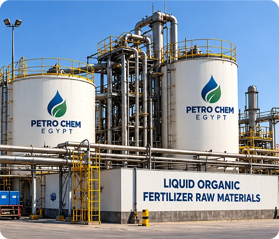 Industrial tanks at Petro Chem Egypt for liquid organic fertilizer